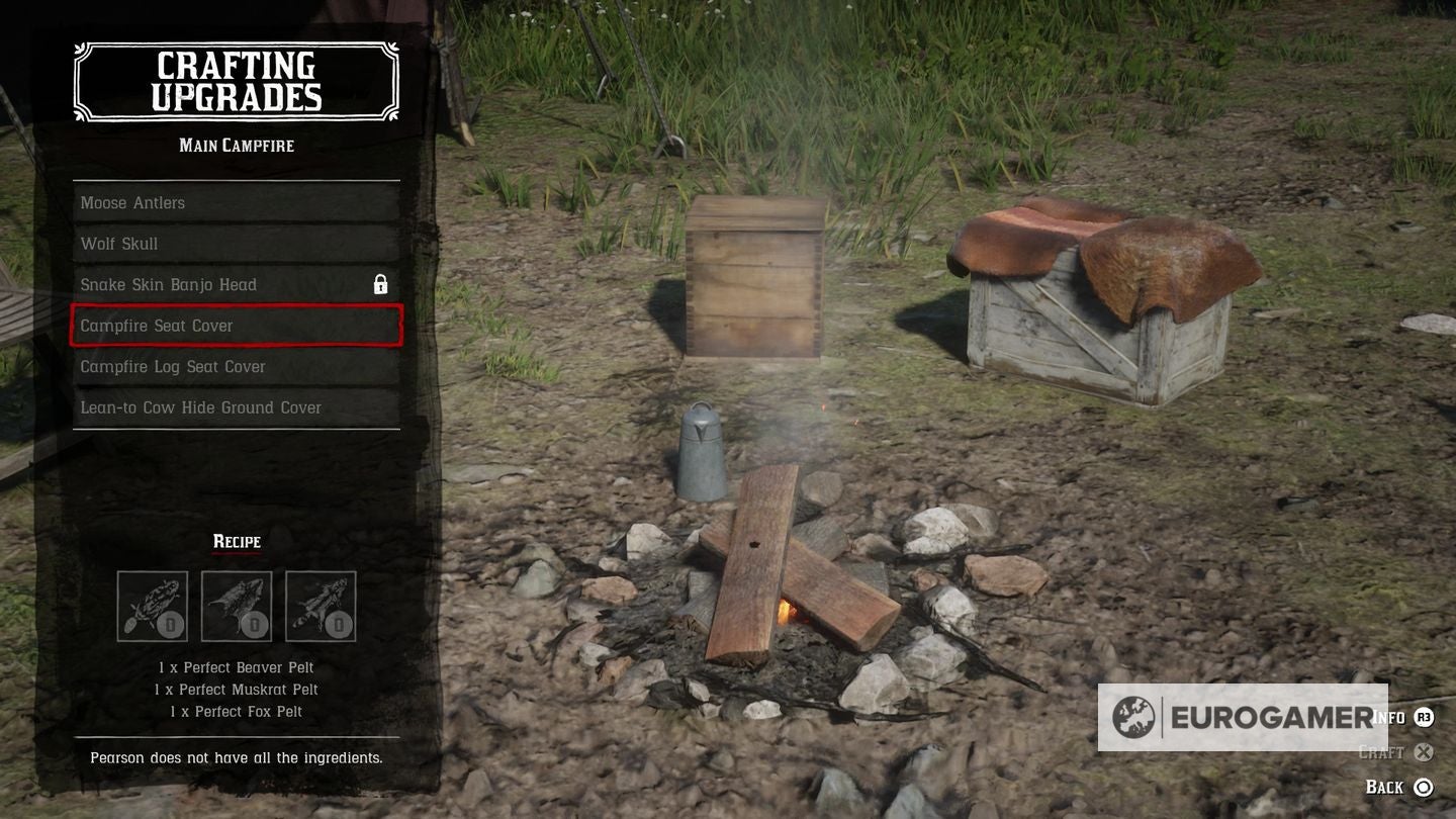 Red Dead Redemption 2 camp upgrades list, how to get Leather 