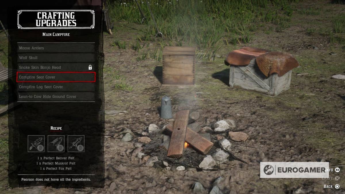 Red Dead Redemption 2 camp upgrades list, how to get Leather