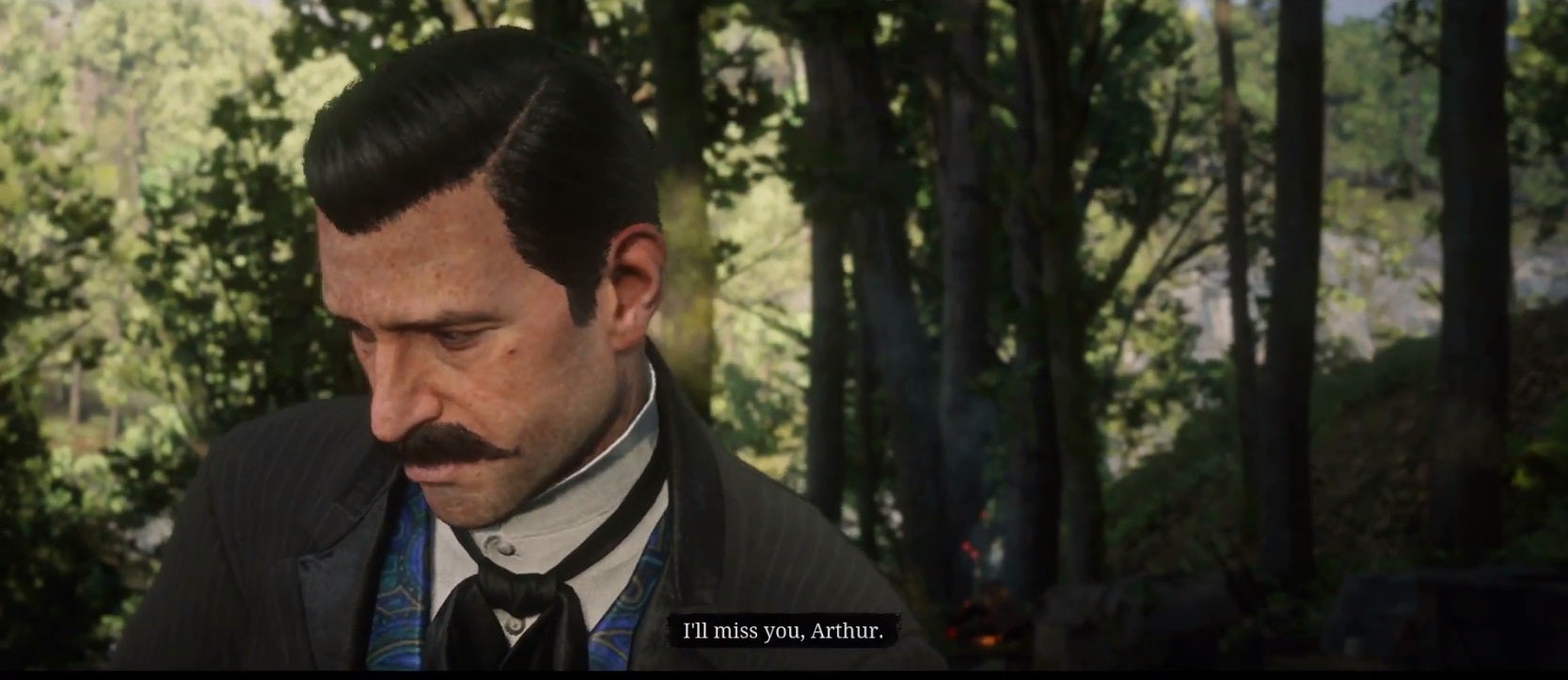 Josiah Trelawny in Red Dead Redemption 2 talking about Arthur Morgan. - 11