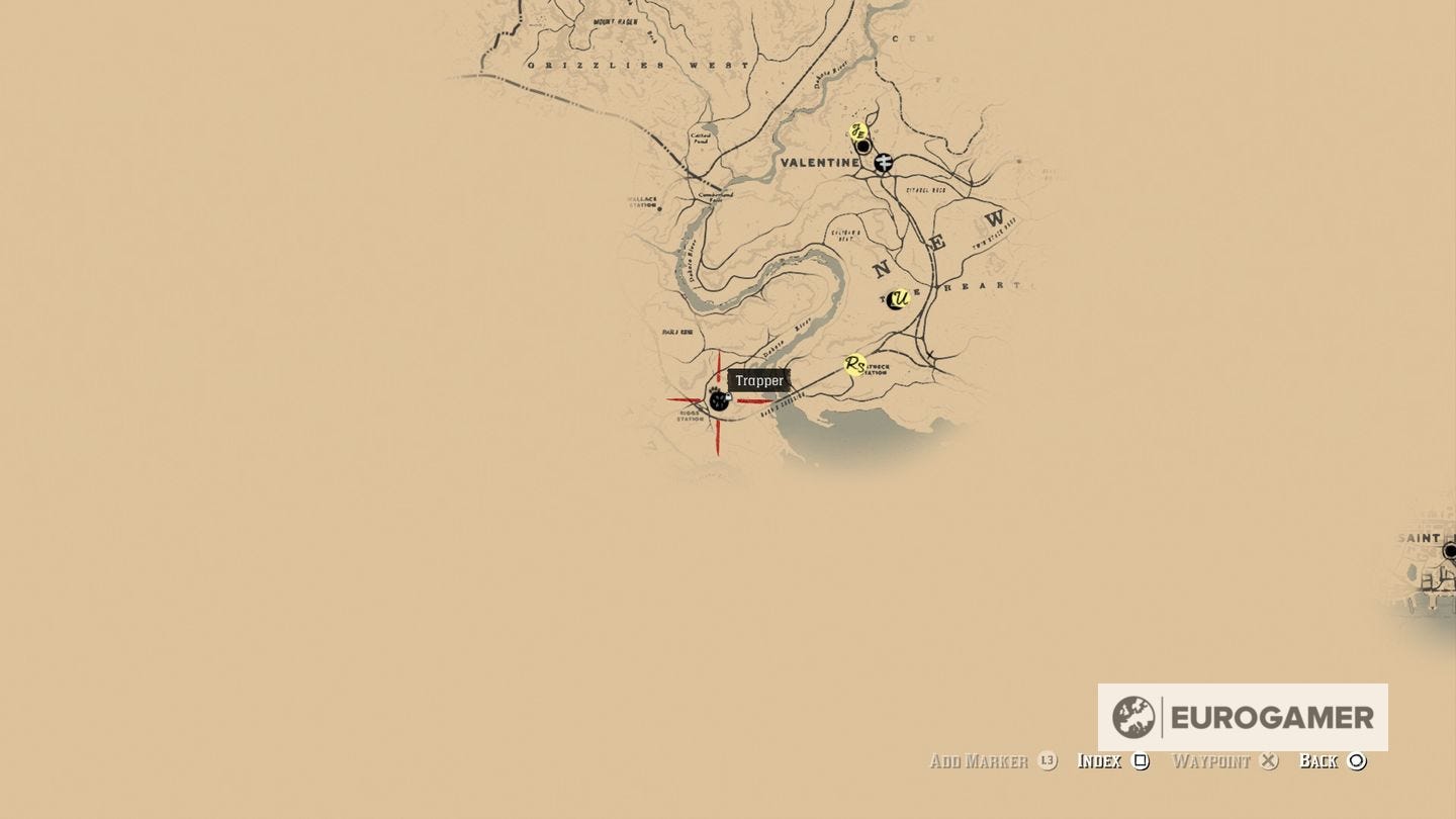 Trapper In Rdr2 Red Dead Redemption 2 Trapper locations - where to find the Trapper and ...