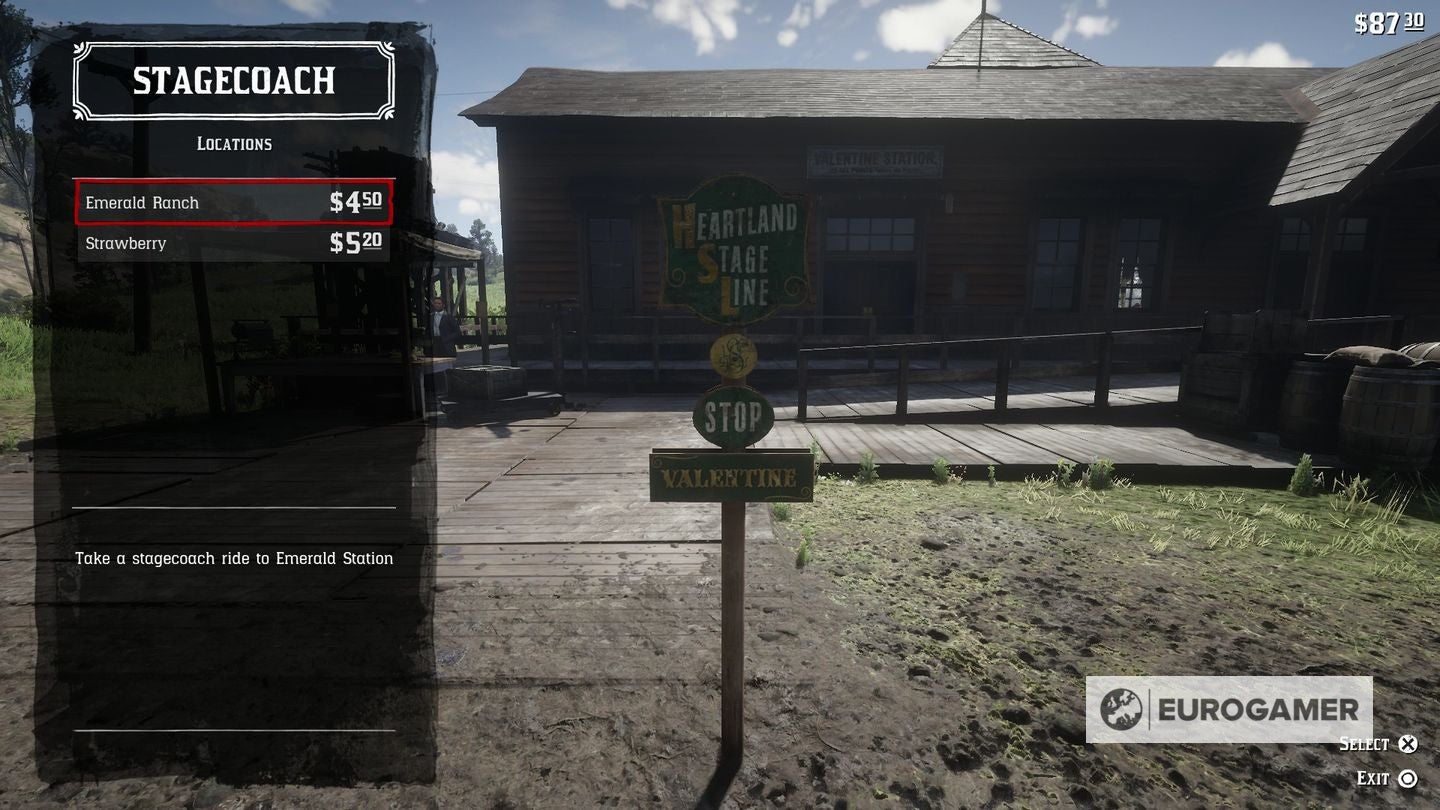 Train station fast travel option in Red Dead Redemption 2