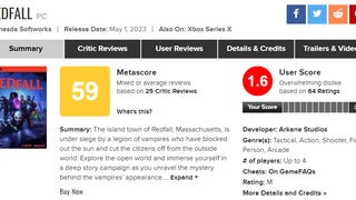 Redfall em queda livre no Metacritic