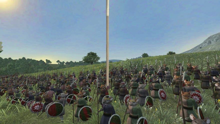 Mice line up in Medieval II Total War mod Mossflower.