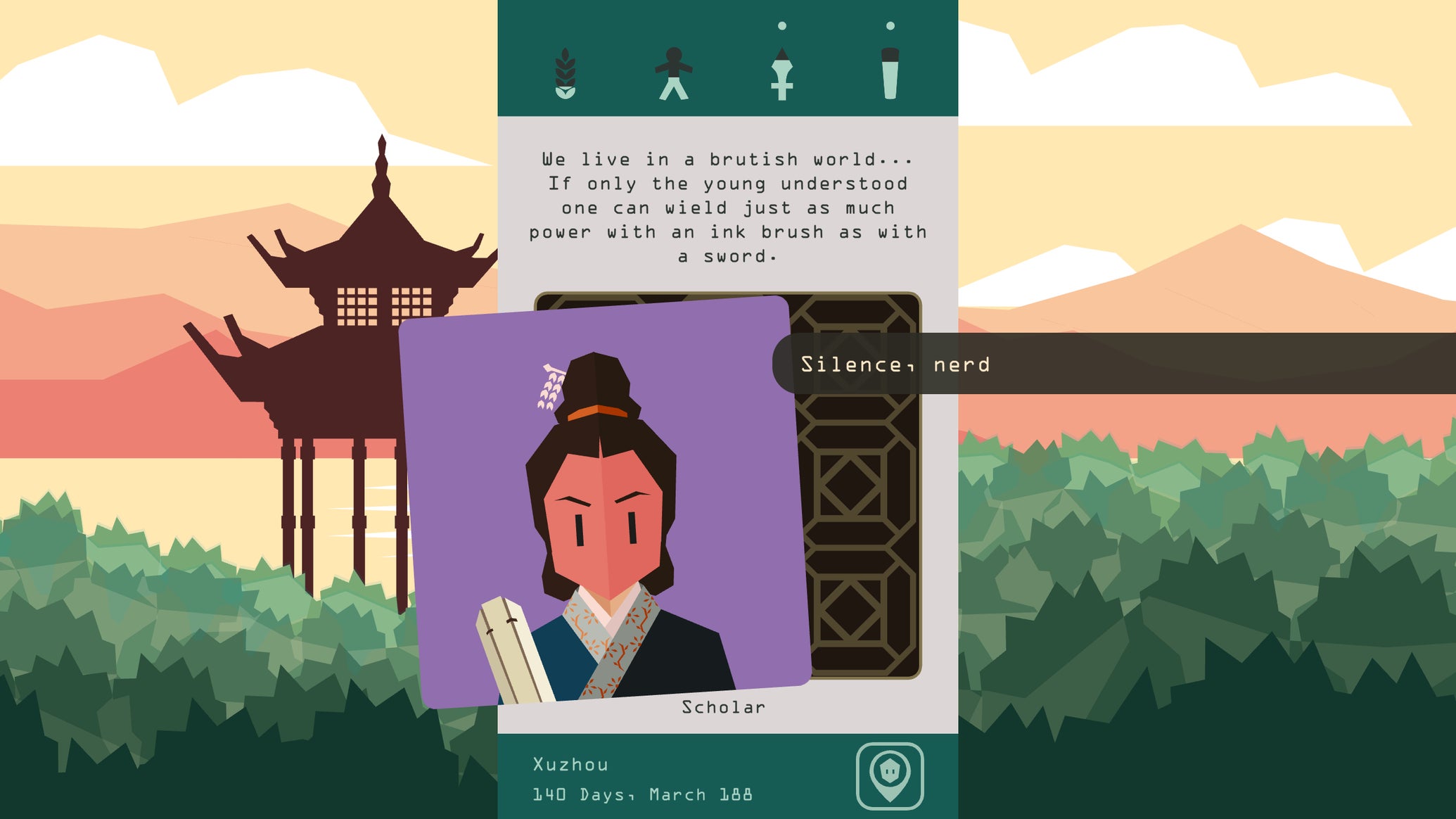 Swiping through adventure in a Reigns: Three Kingdoms screenshot. - 1