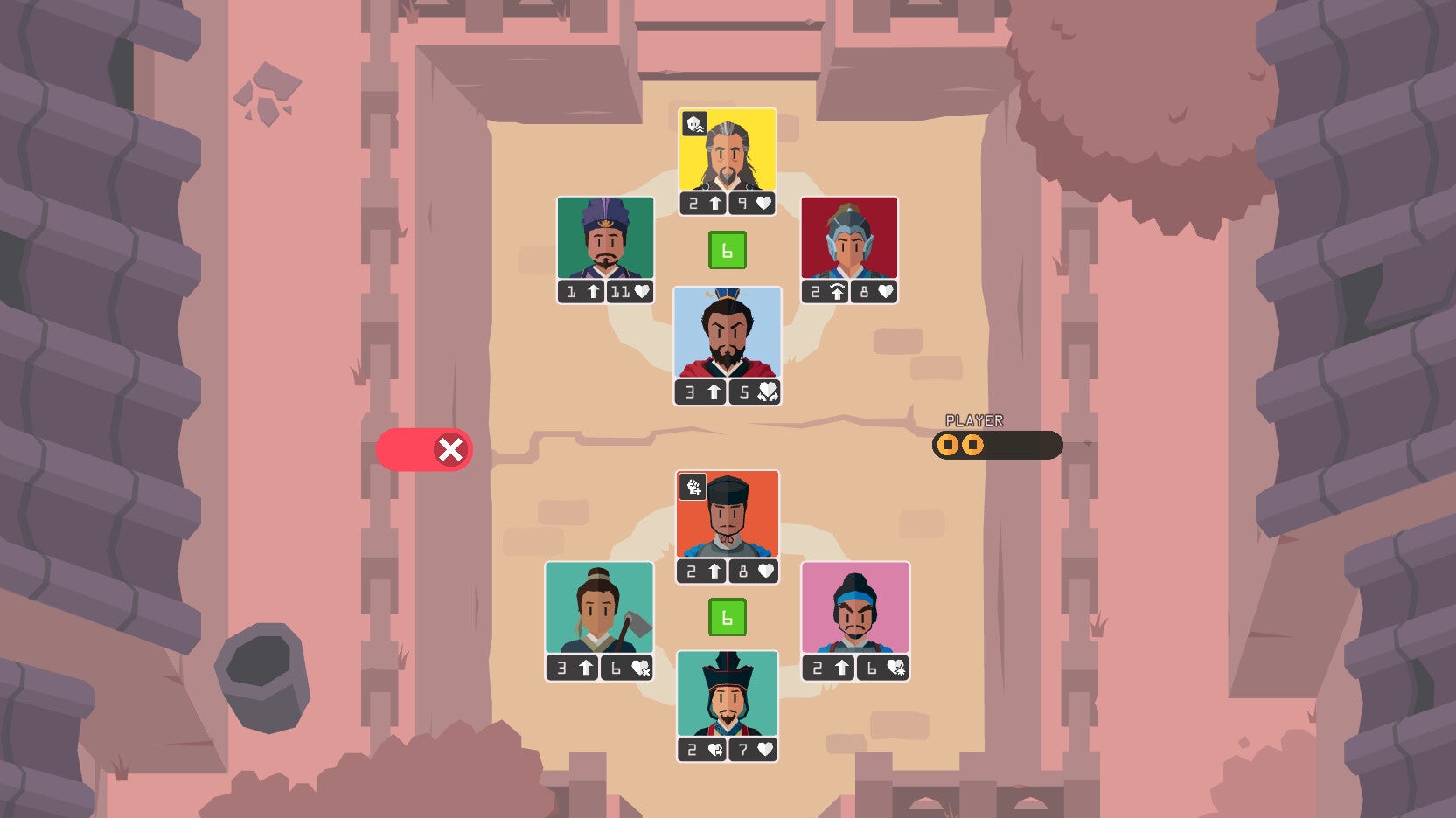 A turn-based battle in ancient China in Reigns: Three Kingdoms