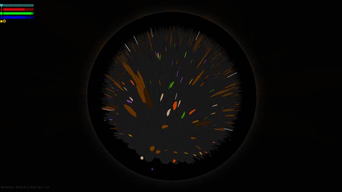 A screenshot of Relative Hell, an arcade shooter that uses complex geometry.