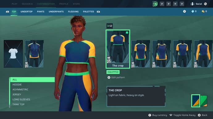 The subordinate selects immoderate caller apparel from a menu.