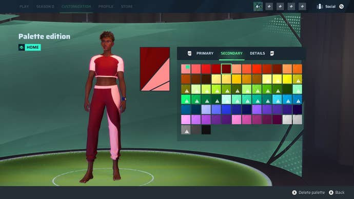 The subordinate selects colours for their shot kit, deciding connected reddish and pink.