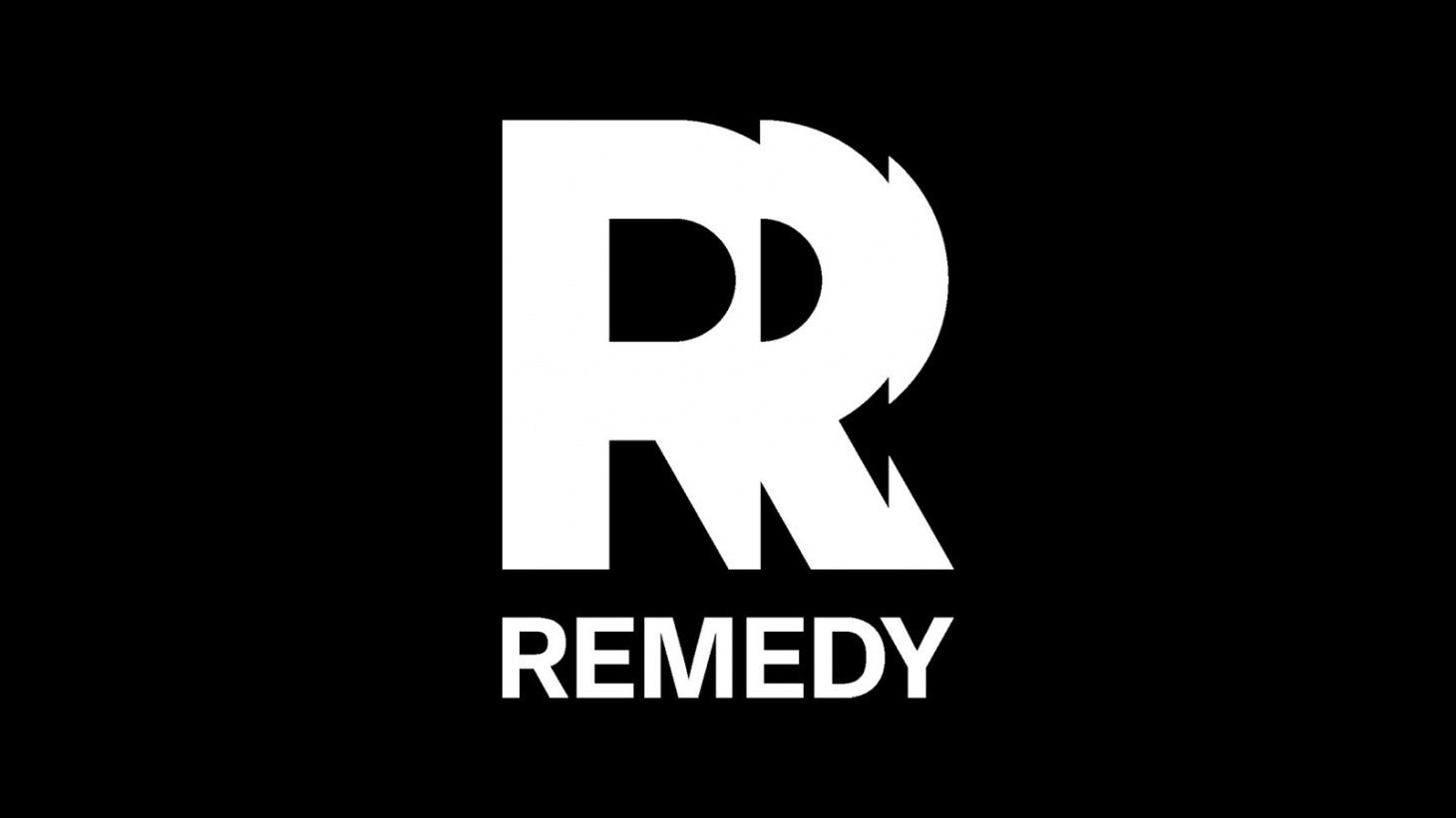 Remedy Entertainment's new logo unveiled in 2023, a slightly fractured and repeating white capital R on a black background - 1