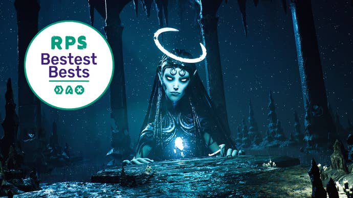 An enormous ghostly woman with a halo and a spectral core emerges from the ground in Remnant 2.