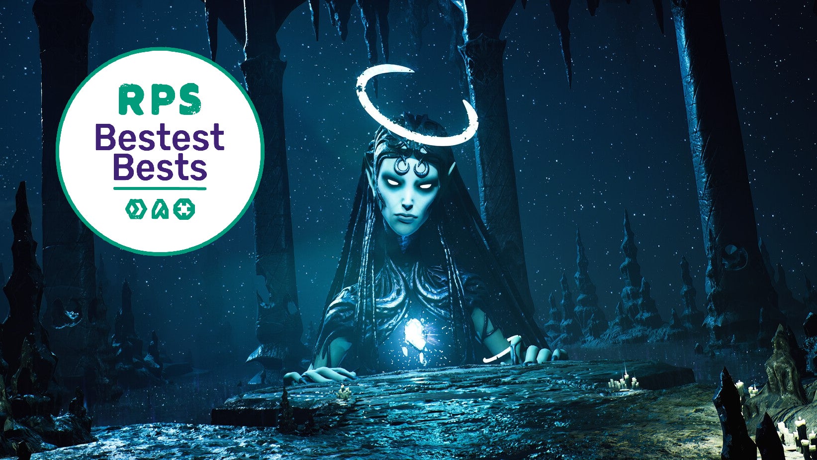 An enormous ghostly woman with a halo and a spectral core emerges from the ground in Remnant 2.