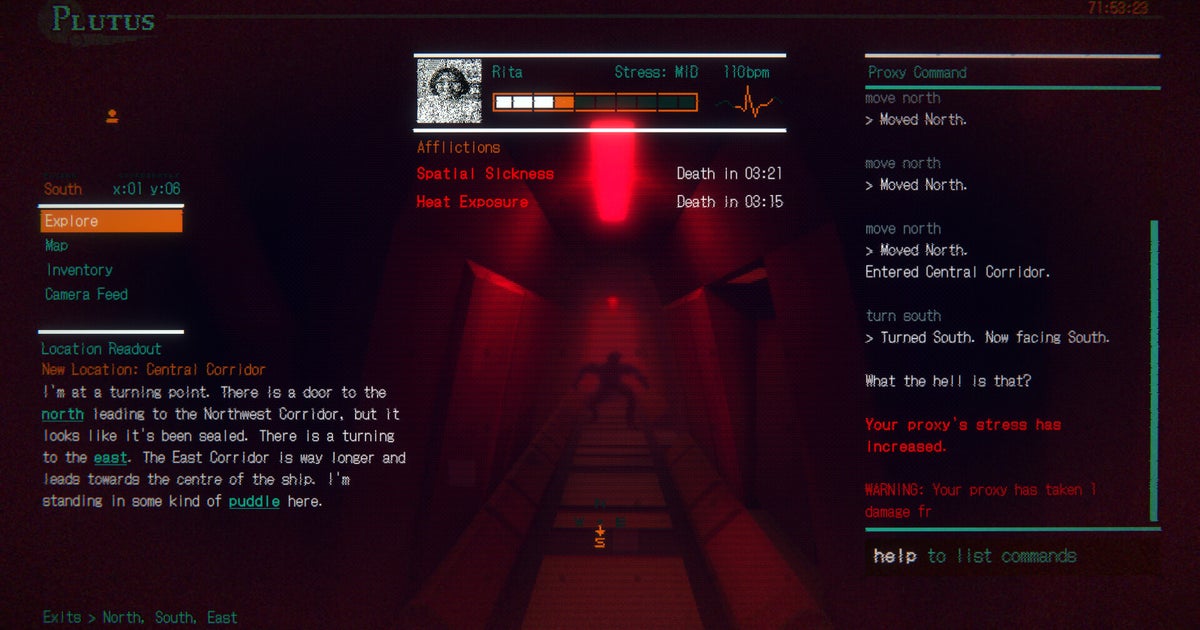 Control a human proxy on an abandoned spaceship by typing in every command or risk losing your job in Remote Control