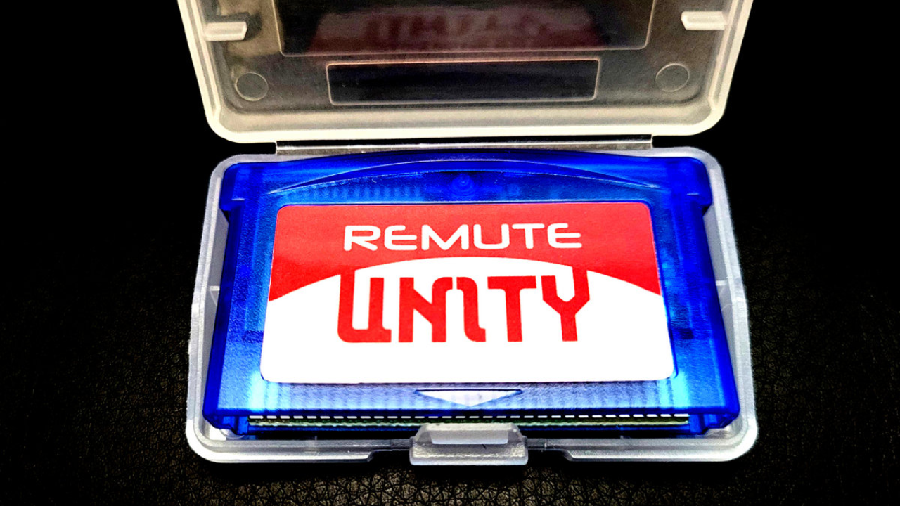 Remute&rsquo;s Unity album on a GBA cartridge