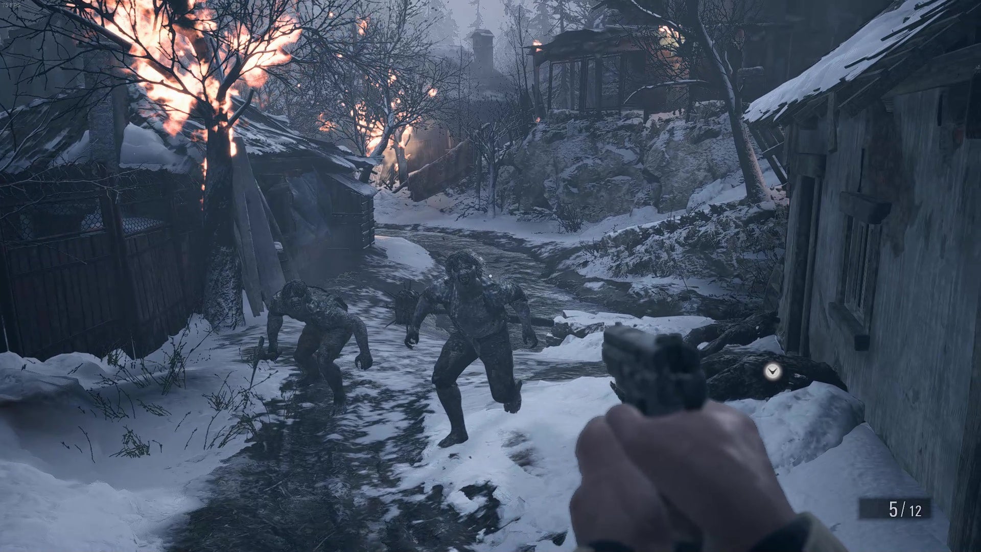 I am a pistol at two werewolves as they stagger towards me in the village. - 5