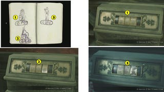 Resident Evil 2 - trzy medaliony, zagadka z rzeźbami lwa, jednorożca i niewiasty