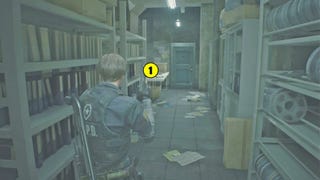 Resident Evil 2 - lewarek, biblioteka, zagadka z regałami