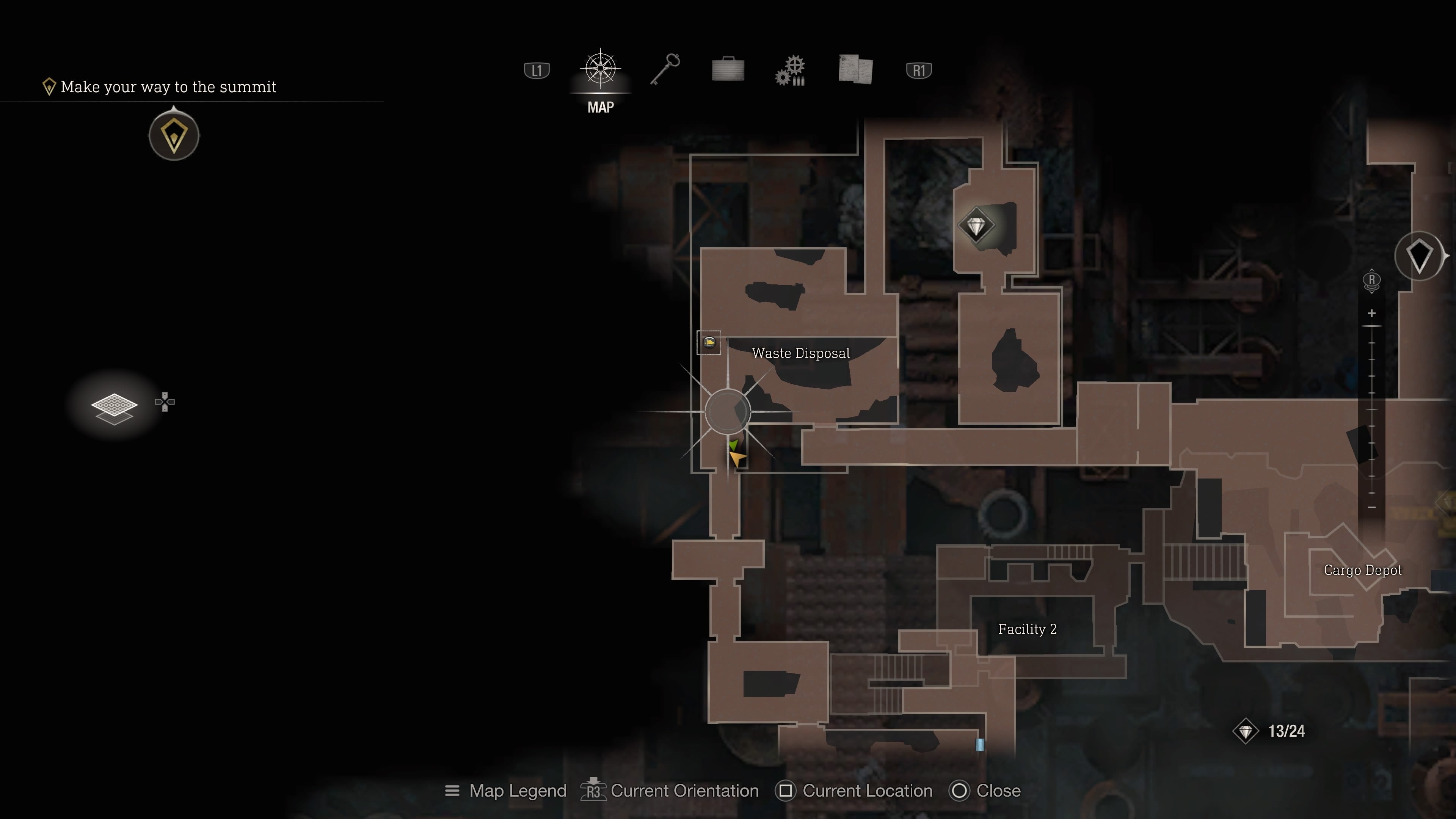 A map screenshot showing the location of the first rat for Even More Pest Control in Resident Evil 4