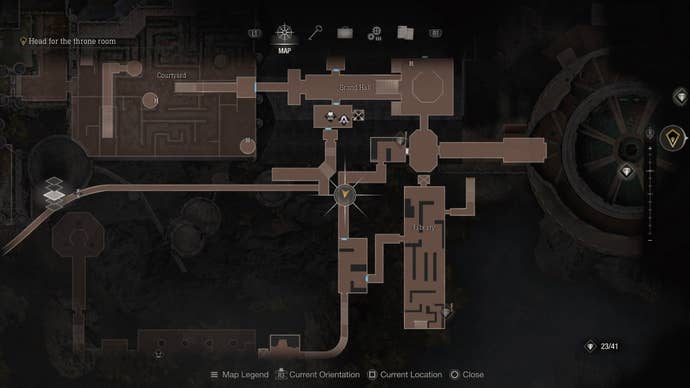 A map screenshot showing the location of the third rat for More Pest Control in Resident Evil 4