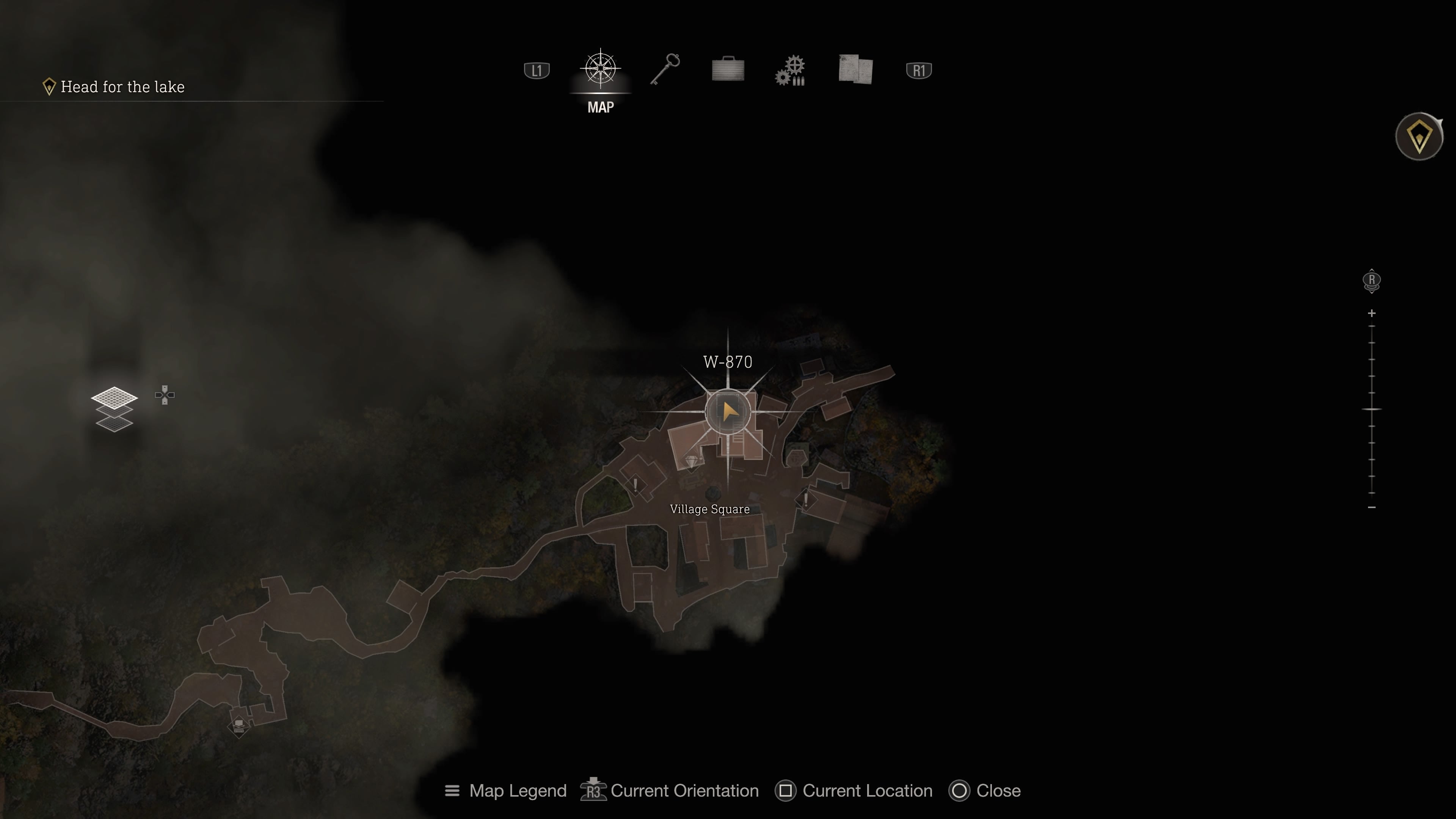 A map screenshot of the W-870 shotgun&rsquo;s location in Resident Evil 4.