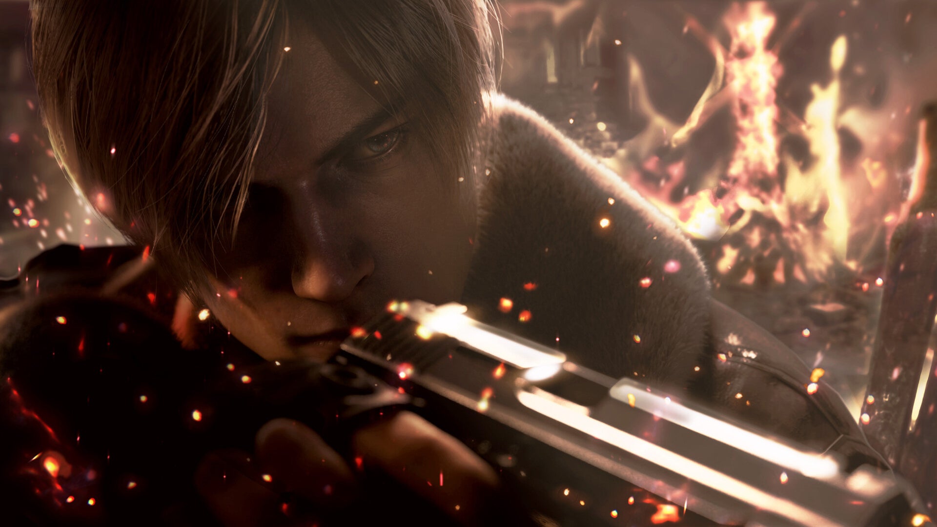 resident evil four remake promo art leon kennedy