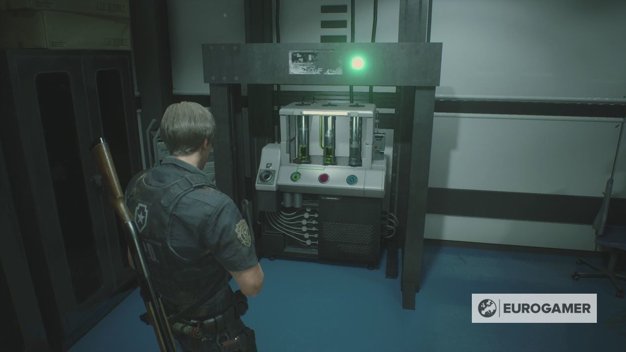 Resident Evil 2 - Drug Testing Lab puzzle solution, cooling the 