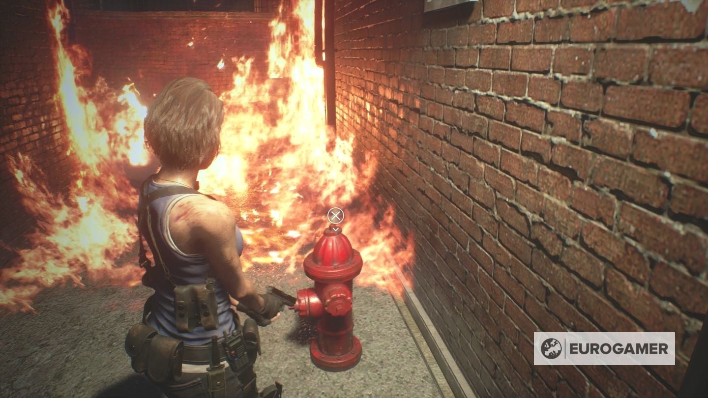 Resident Evil 3 - Fire Hose location to put out the fire with the Fire ...