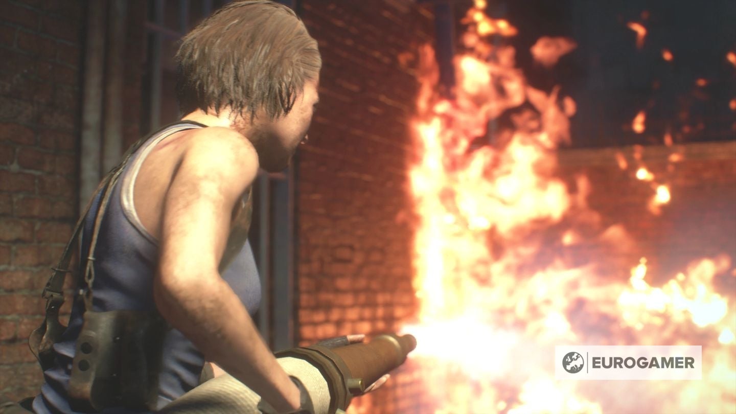 Resident Evil 3 - Fire Hose location to put out the fire with the Fire ...