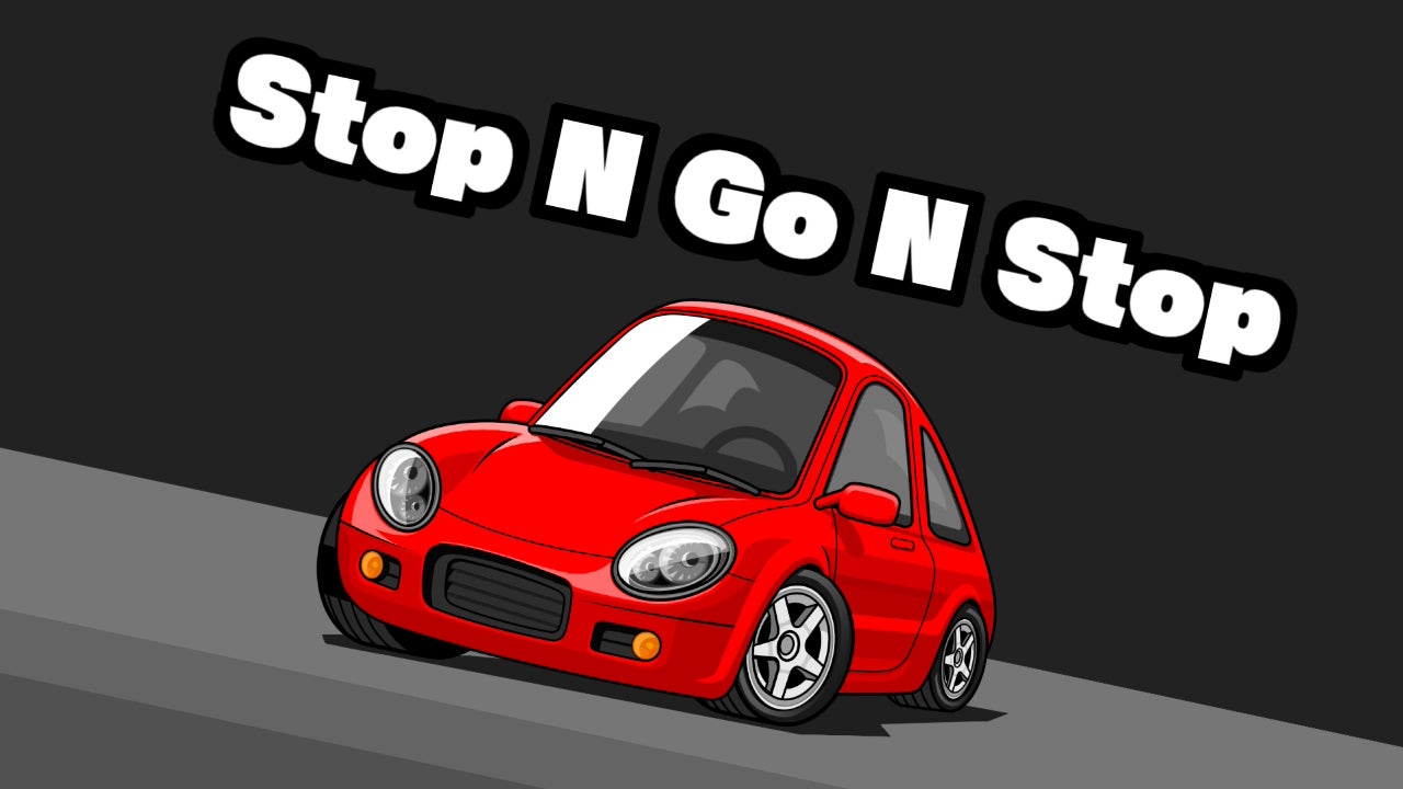 Rhythm Paradise Groove screenshot showing a red cartoon car and the words Stop N Go N Stop
