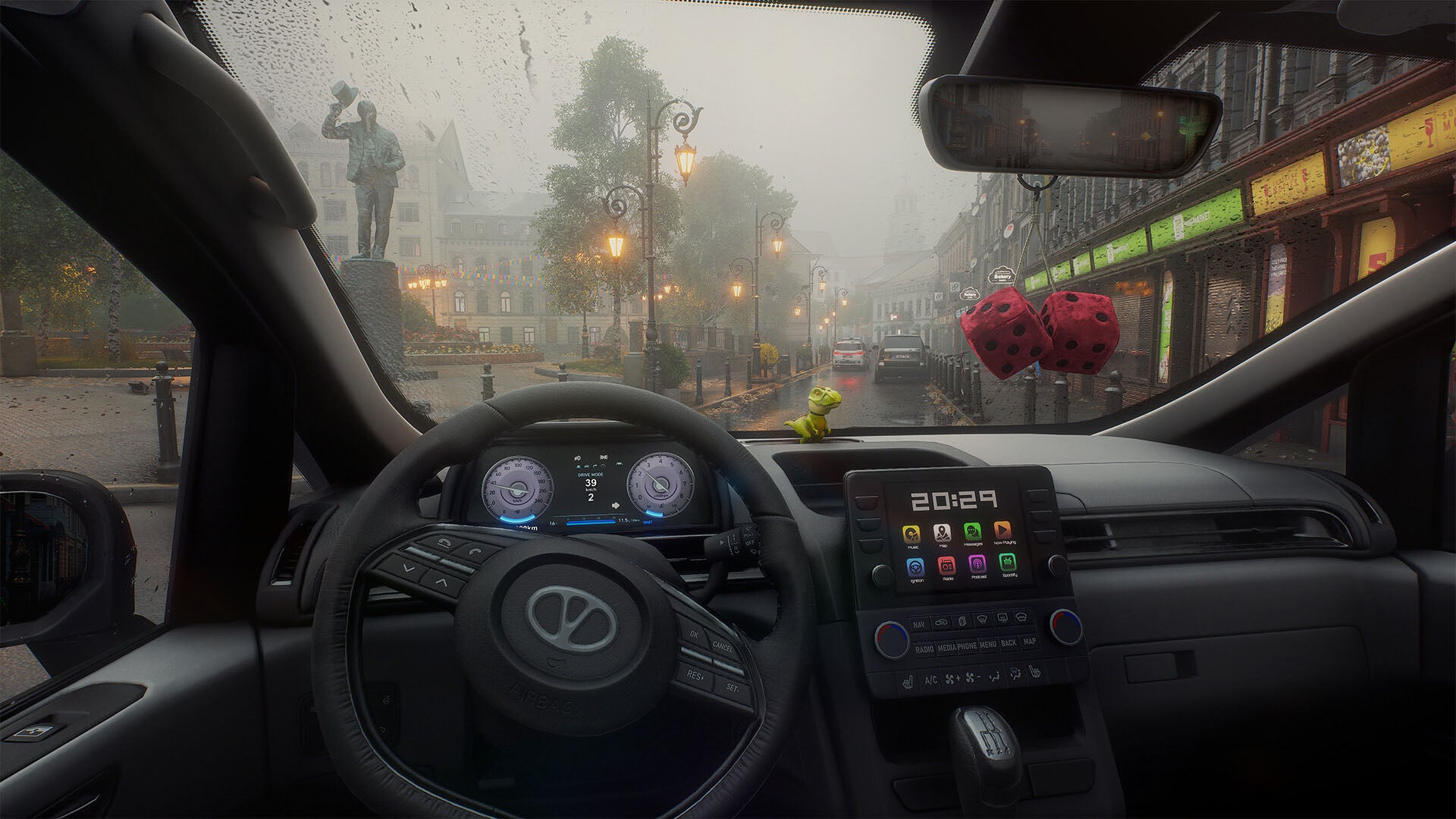 First-person view of the car in Rideshare 