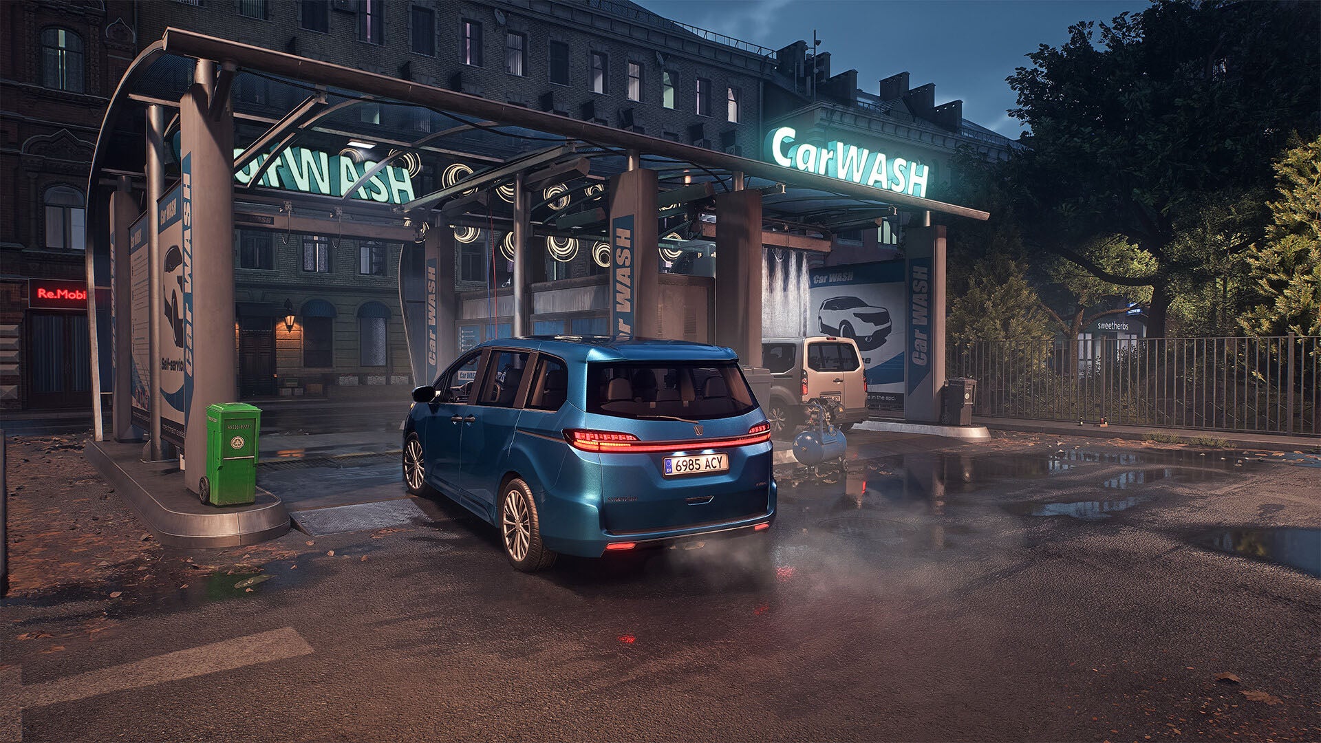 A car enters a car wash in Rideshare 
