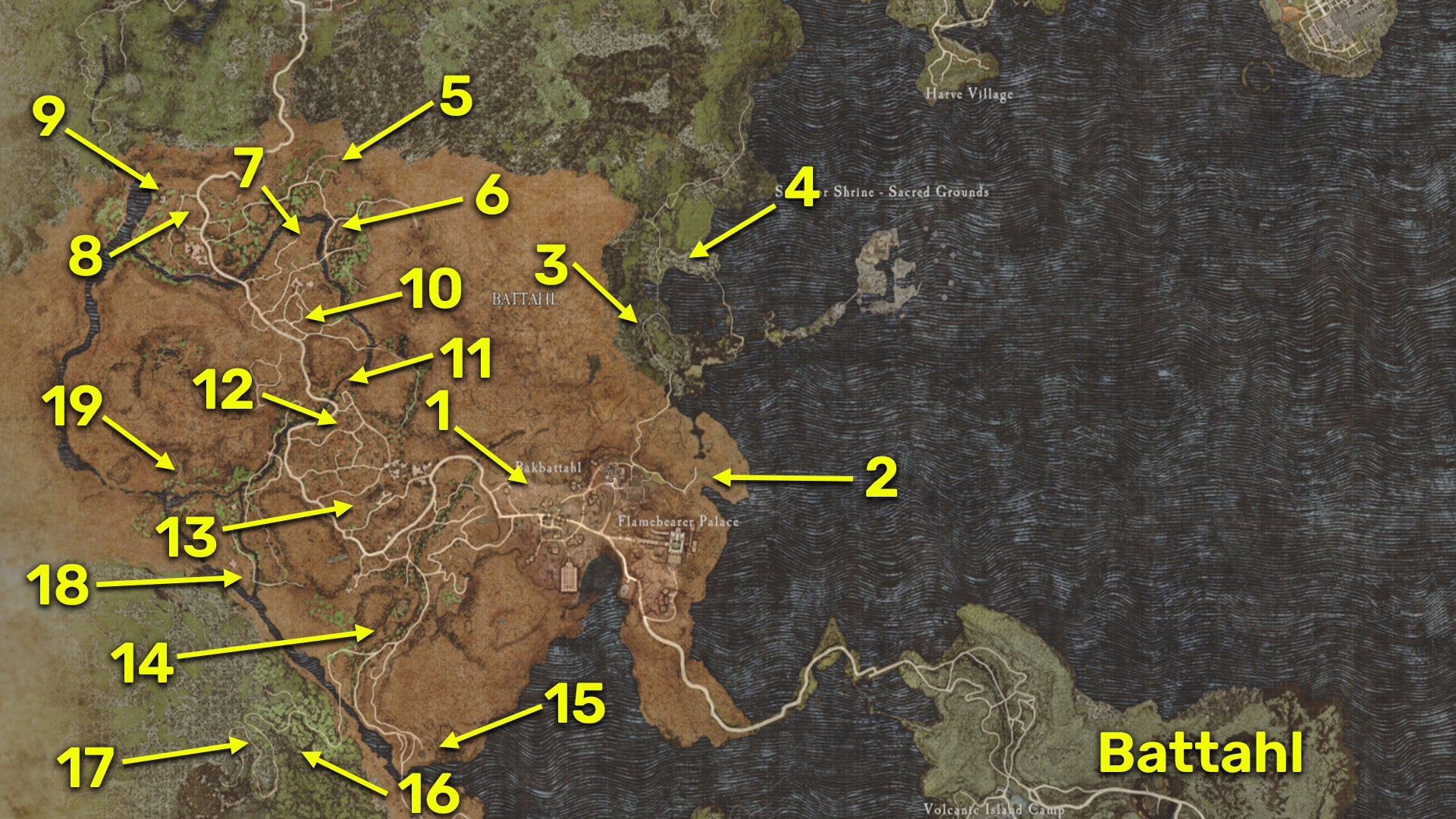 Map locations of all Riftstones in Battahl. - 5