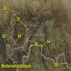 Map locations of all Riftstones in the Borderwatch Outpost region of Dragon's Dogma 2.