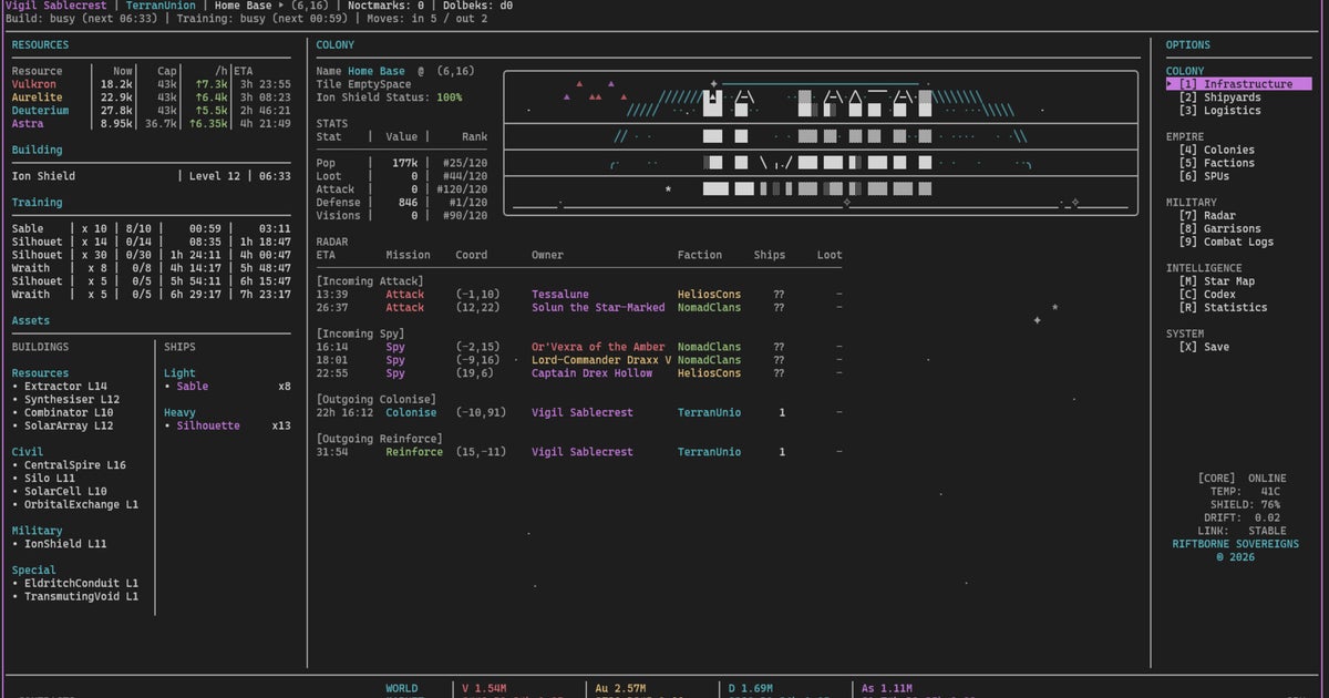 "It is meant to be lived in" - grand strategy game Riftborne offers "months" of galactic scheming and no actual graphics