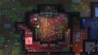 A screenshot of RimWorld's Ideology expansion showing a dance floor ritual.