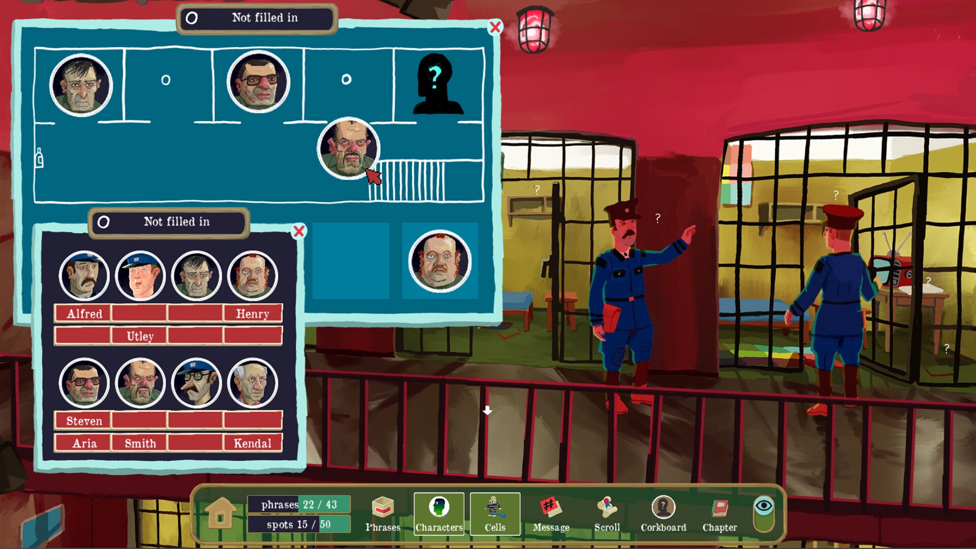 Two guards look perplexed in a jail in Rise Of The Golden Idol. - 1