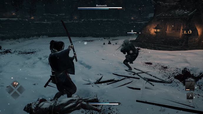 Be aware of when Bladesmith uses his thrust attack to parry him.