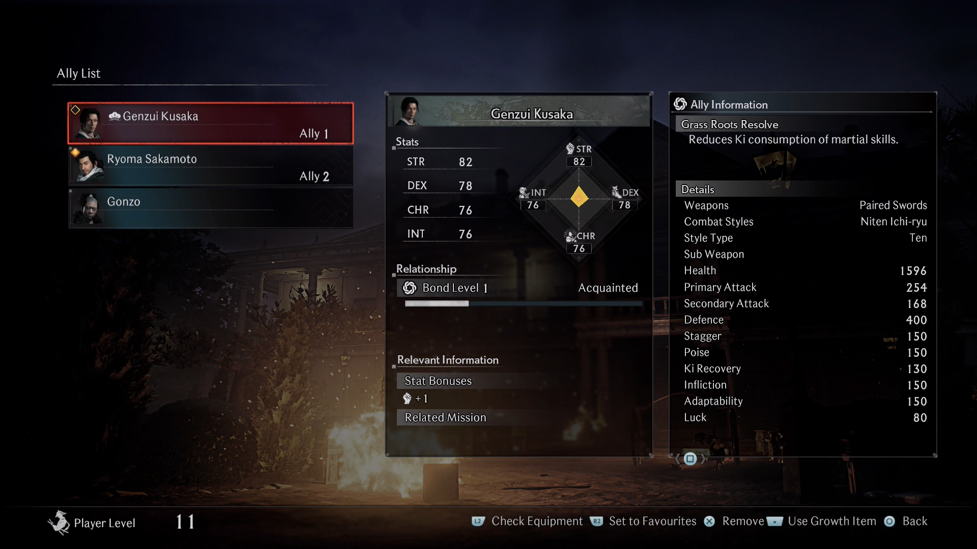 Choose the correct allies to help you in this fight in Rise of the Ronin