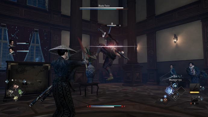Be careful when the Blade Twin boss jumps over you in Rise of the Ronin