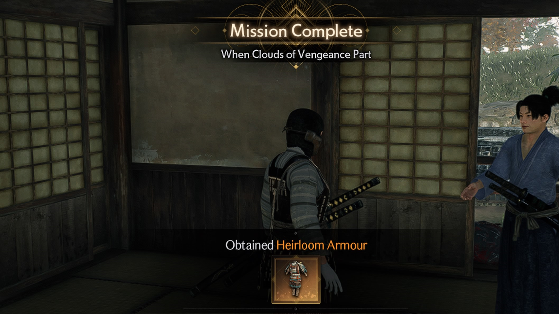 Help the two ronin to obtain vengeance to gain the Commanding Champion set in Rise of the Ronin