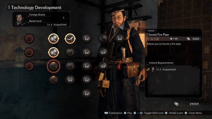 Establish a bond with Igashichi Iizuka to unlock the Fire Pipe in Rise of the Ronin