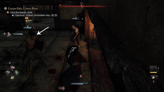 The Formidable Foe inside the building is a room with other enemies in Rise of the Ronin