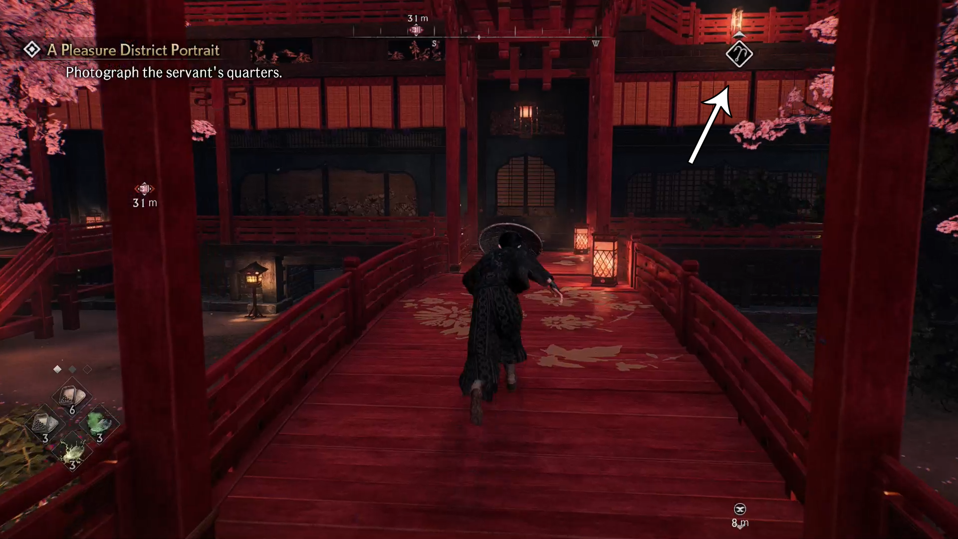 Use the grappling hook to reach the higher leves in this quest