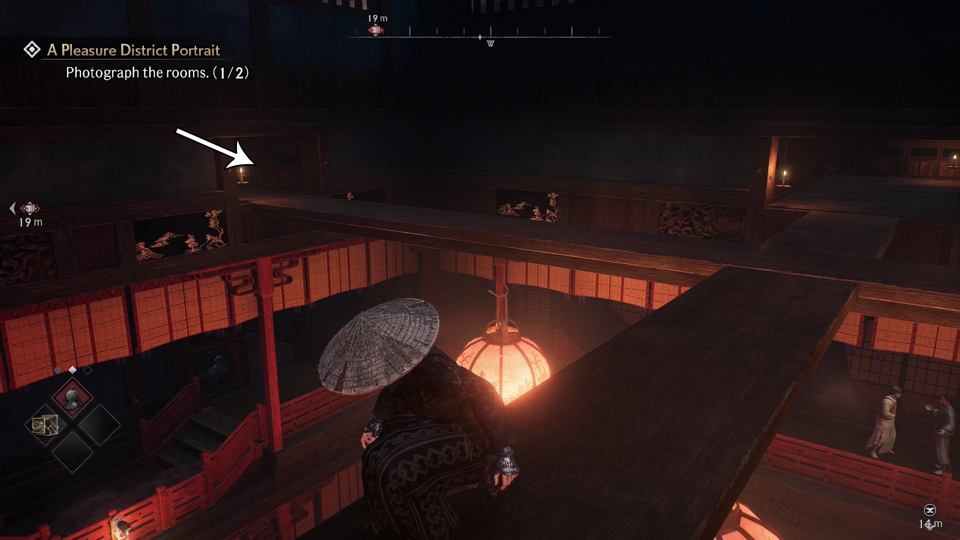 The second spot is easier to reach, just go through the opening on the south side.