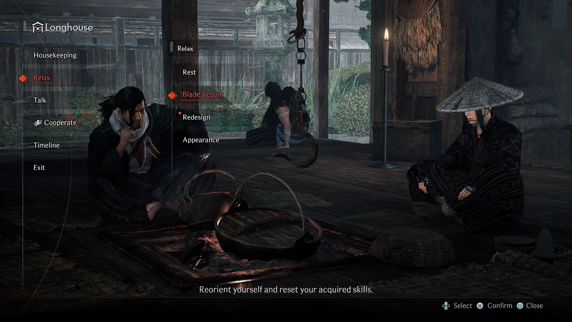 To respec your character, you need to first unlock the longhouse in Rise of the Ronin