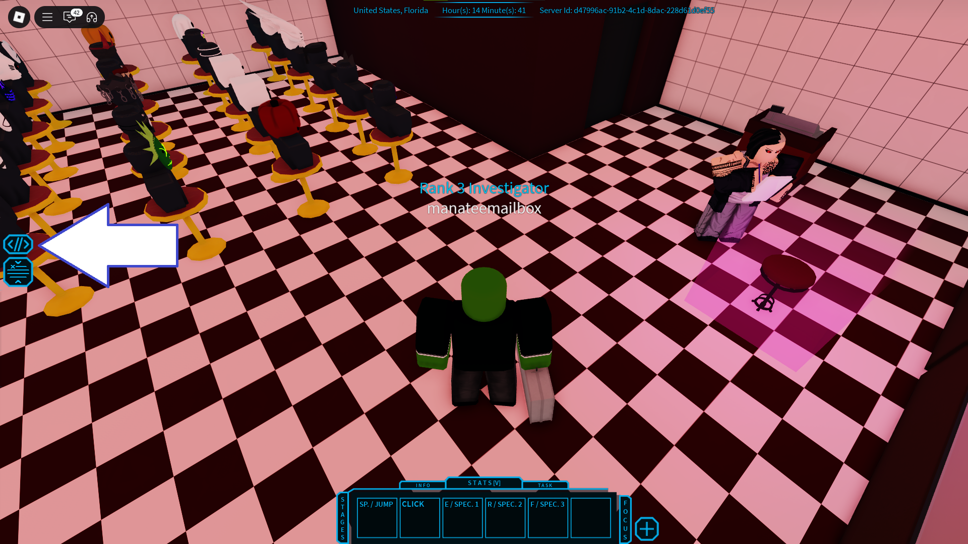 A screenshot of Ro Ghoul in Roblox showing the game's codes button.