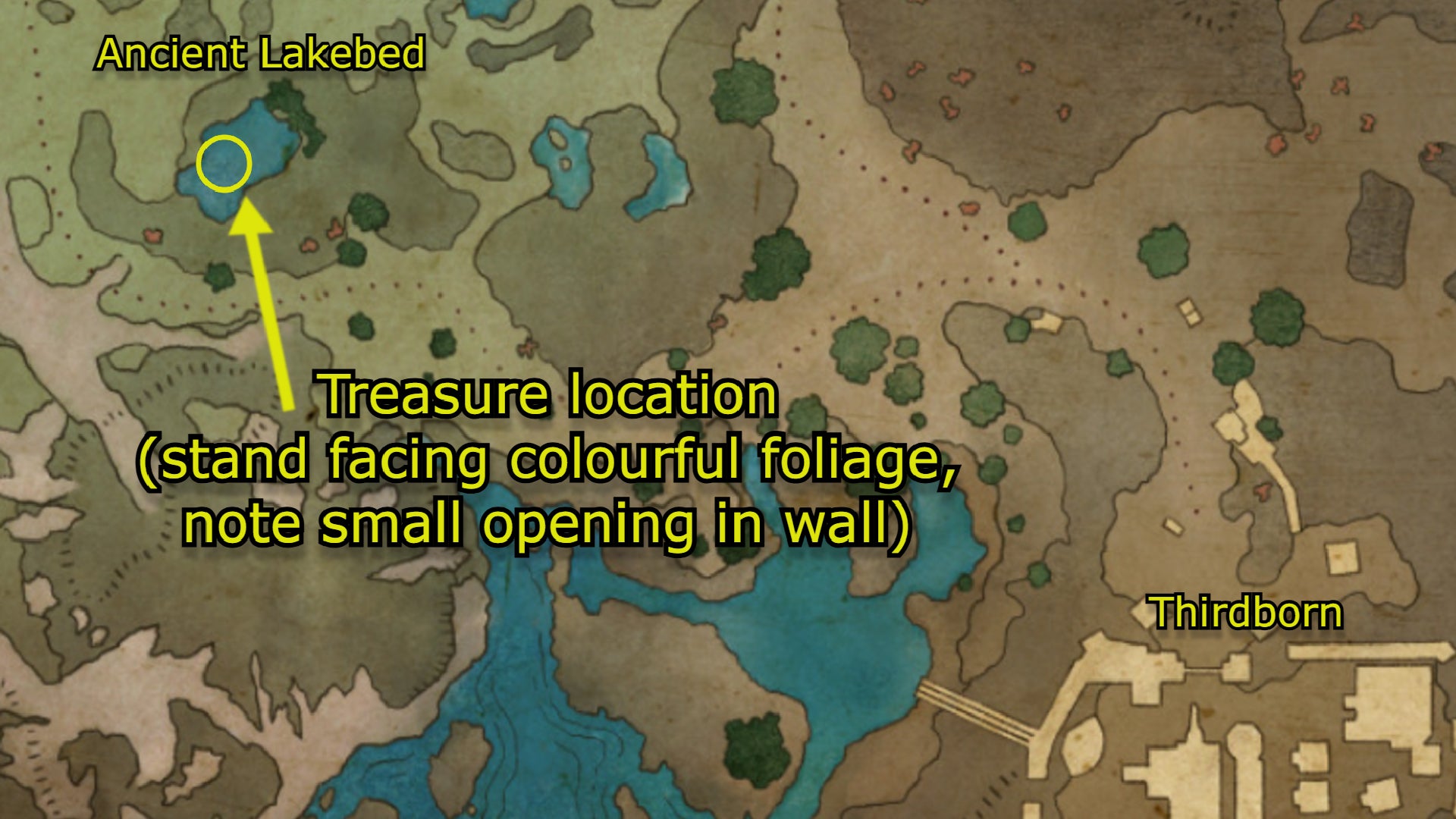 The exact location of the Robe of the Arcane Cheater treasure in Avowed. - 23