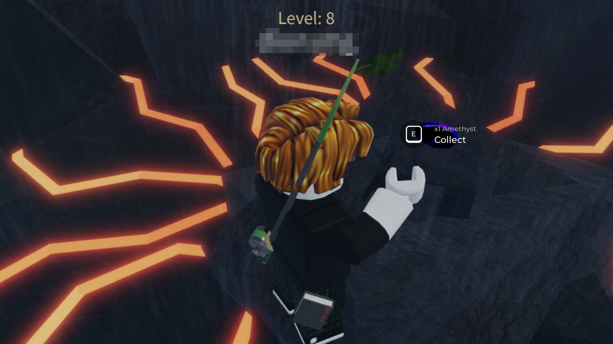 A Roblox character grabbing a Gemstone from a Meteor in the game Fisch. - 4