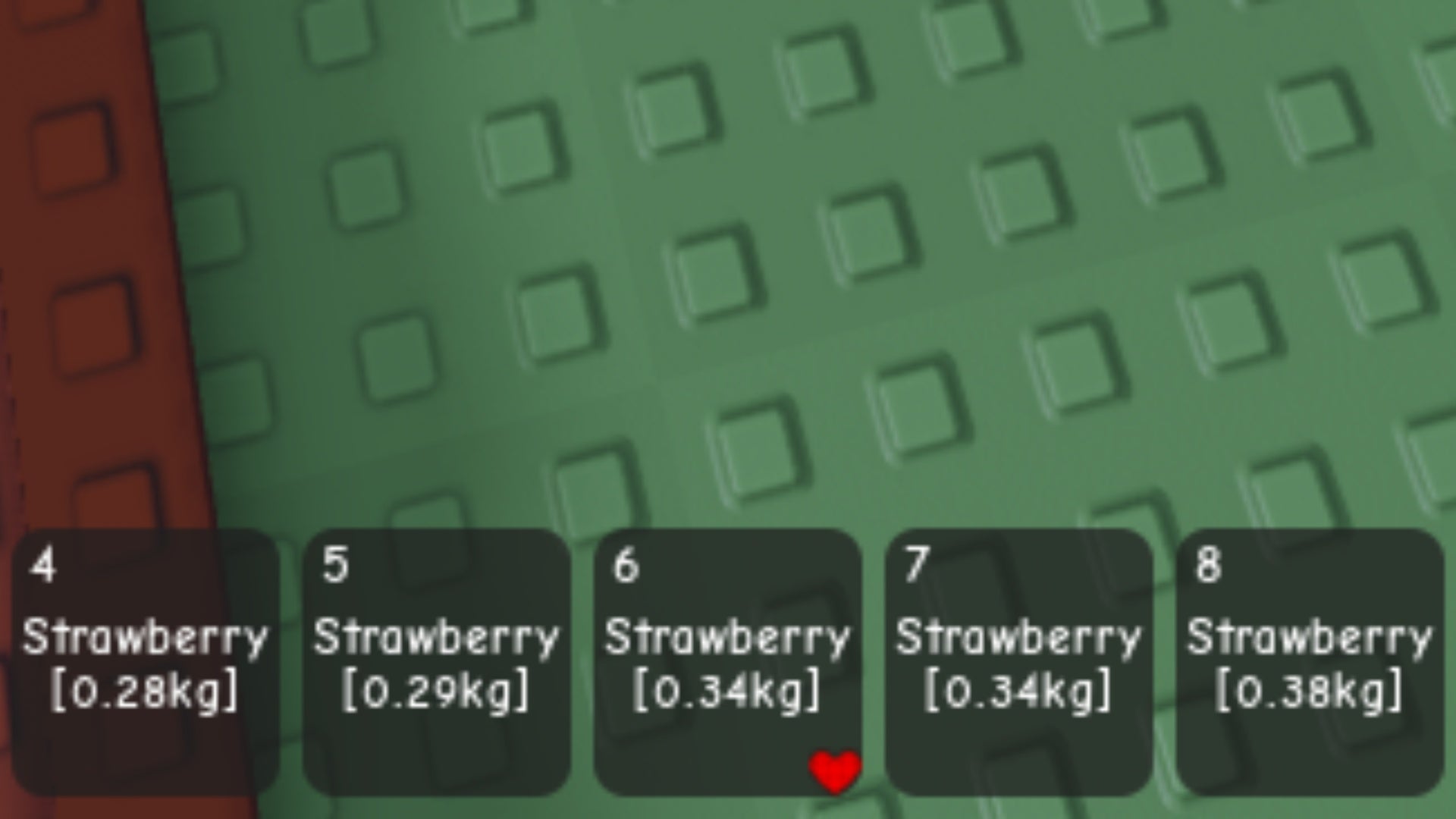 roblox grow a garden favourite and unfavourite strawberries in inventory bar