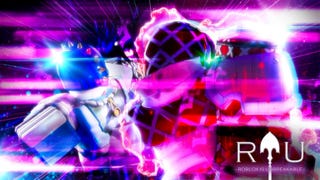 Artwork for Roblox Is Unbreakable showing two characters inspired by JoJo's Bizarre Adventure fighting.