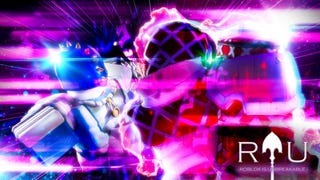 Artwork for Roblox Is Unbreakable showing two characters inspired by JoJo's Bizarre Adventure fighting.